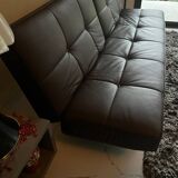 Brown leather Smala sofa