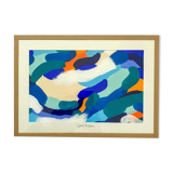Peinture originale sous-verre « À l’aube près du fleuve »