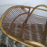 Berceau en rotin vintage