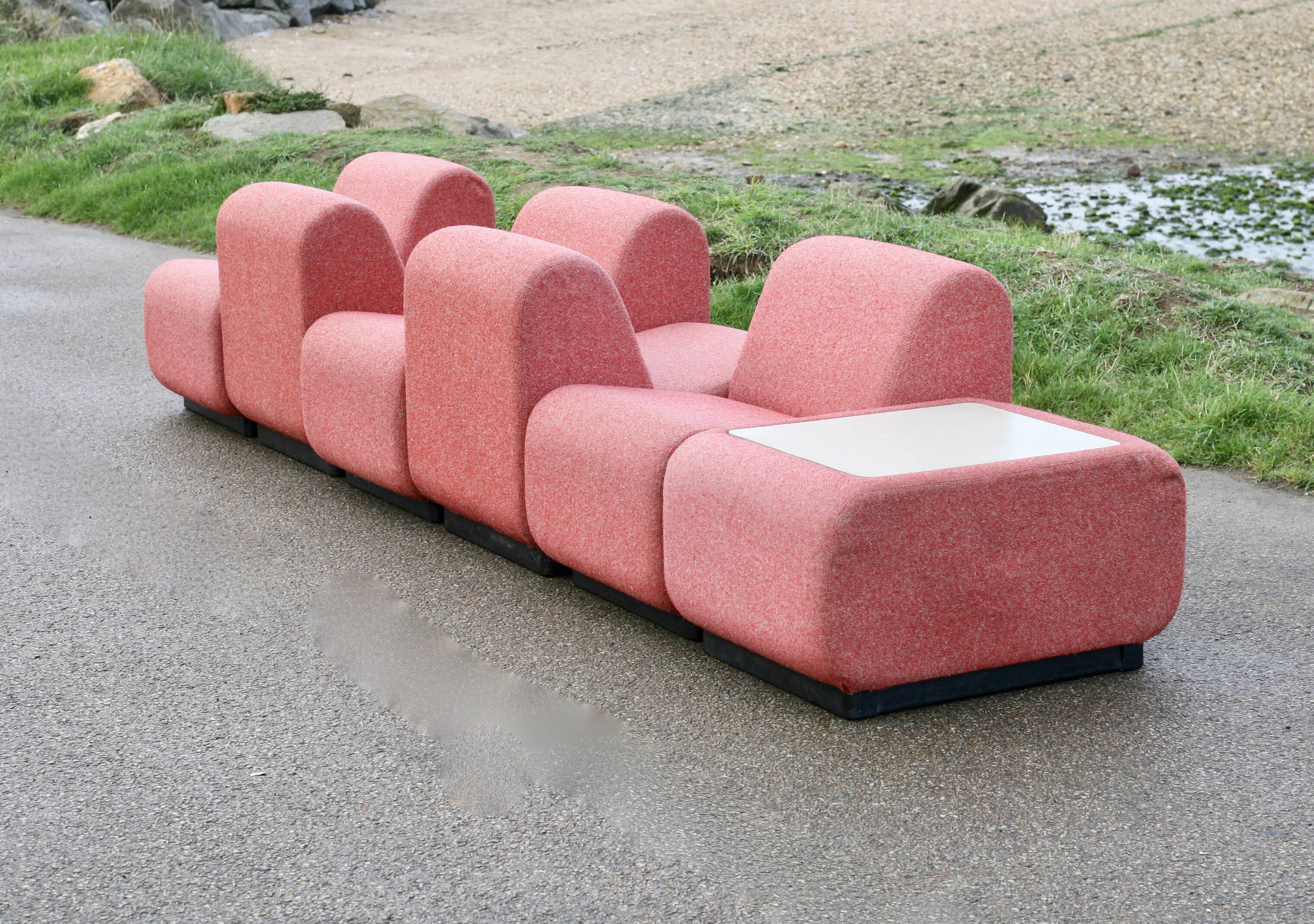 "Tappo" modular sofa by John Mascheroni, produced by Vectra Contract, circa 1975.