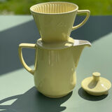 Yellow ceramic Melitta coffee maker and filter holder