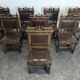 8 Renaissance-style chairs in solid walnut