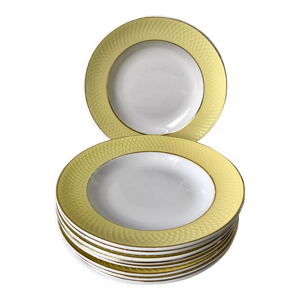 Lot de 9 assiettes creuses jaune