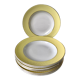 Lot of 9 pastel yellow hollow plates st amand textured 50s-60s