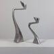 Pair of postmodern aluminium candlesticks by Matthew Hilton