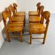 Set of 6 solid pine chairs, Scandinavian design, Reiner Daumiller