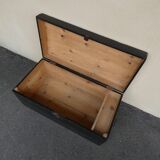 Old blackened wooden chest 19th