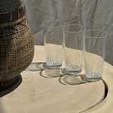 6 grands verres à orangeade en verre