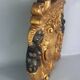 18th century carved wooden element, a cartouche surrounded by two women C478