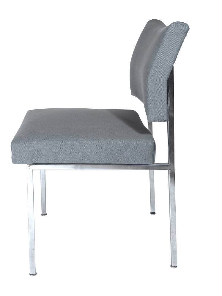 Reupholstered chrome office chair