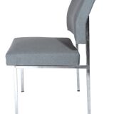 Reupholstered chrome office chair