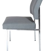 Reupholstered chrome office chair