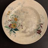 12 old polychrome flat plates Jules Vieillard Bordeaux, 19th century