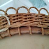 Pretty Soleil rattan mirror, 1950s