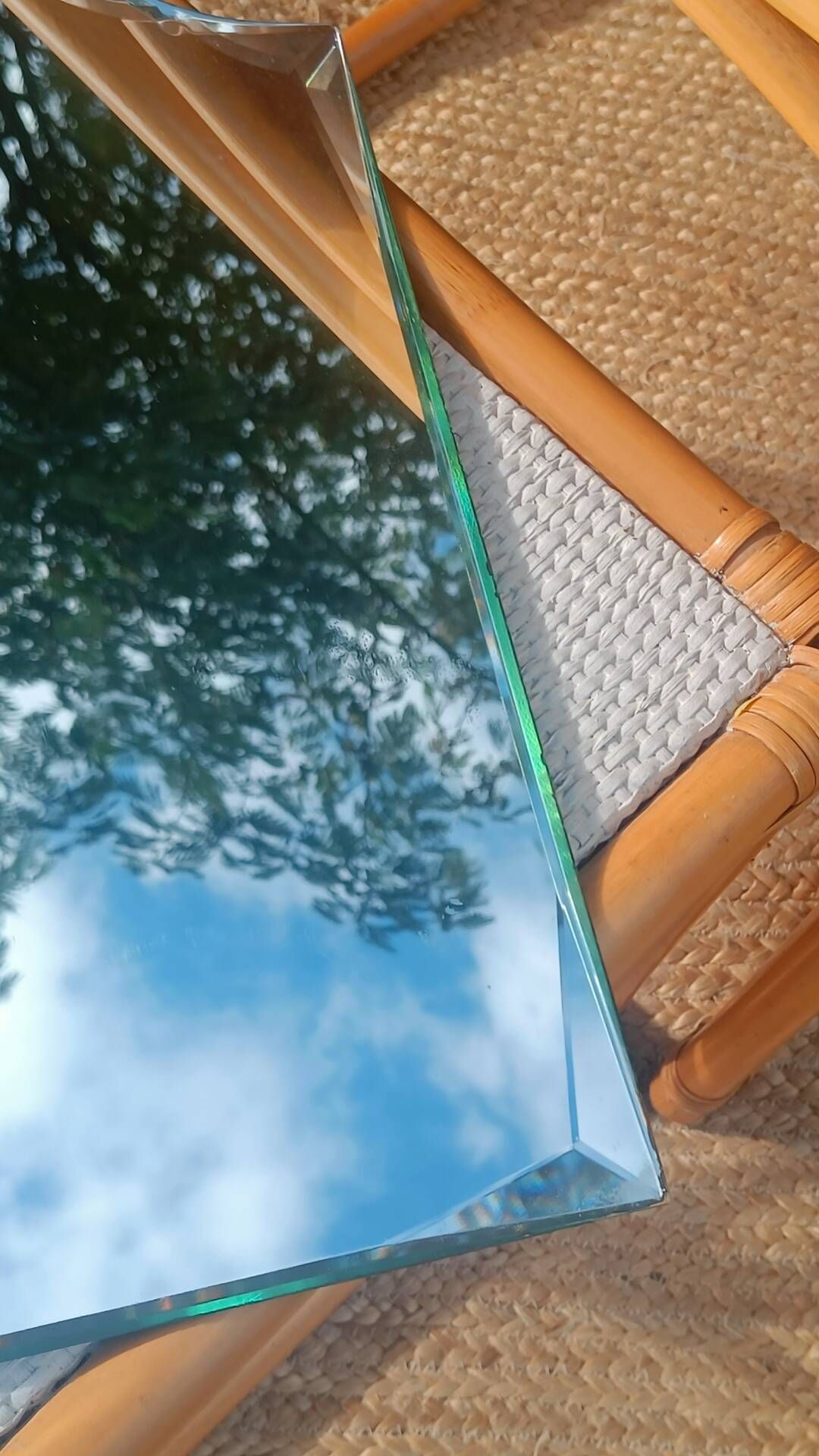 Antique bevelled dressing table mirror
