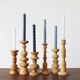 Scandinavian Wooden Candleholders, Set of 6