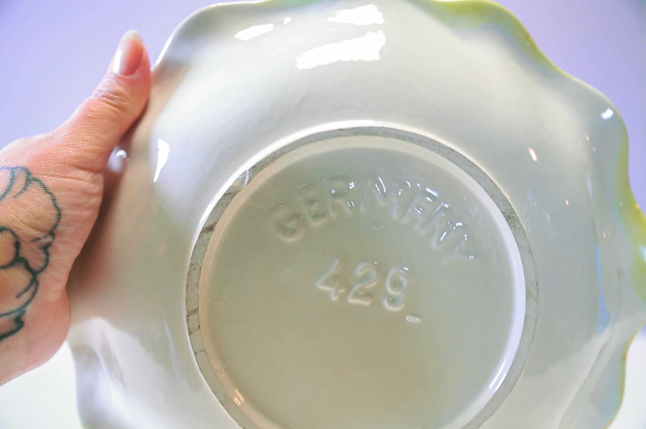 Vintage yellow ceramic bowl