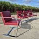 Set 4 - red chrome Brno armchair flat bar- Ludwig Mies vd Rohe bauhaus