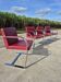 Set 4 - red chrome Brno armchair flat bar- Ludwig Mies vd Rohe bauhaus