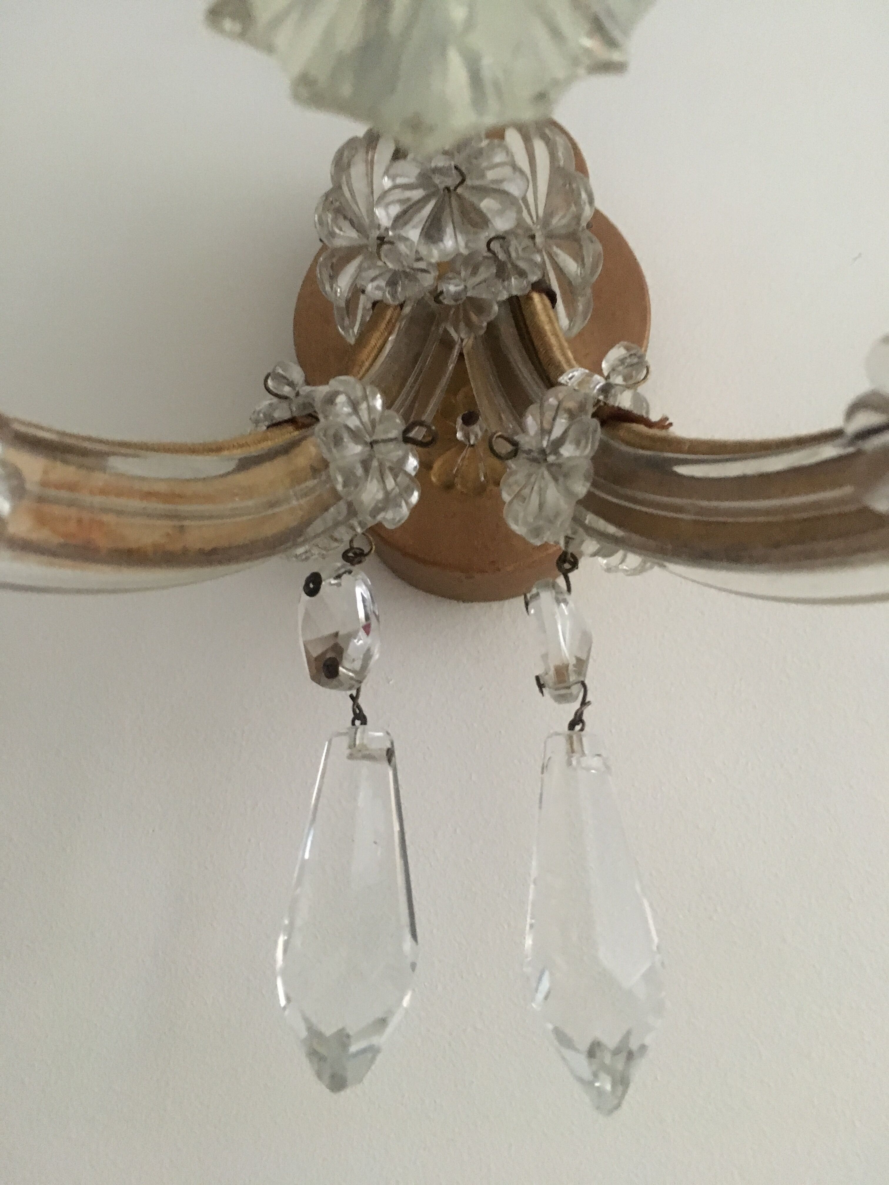 Two-arm crystal light wall light