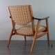 Danish Oak and Wool Chair, Mid-Century Scandinavian 1950s