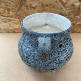Old Cauldron Pot Tripod Annette ROUX Ceramic Fat Lava 50s #B579