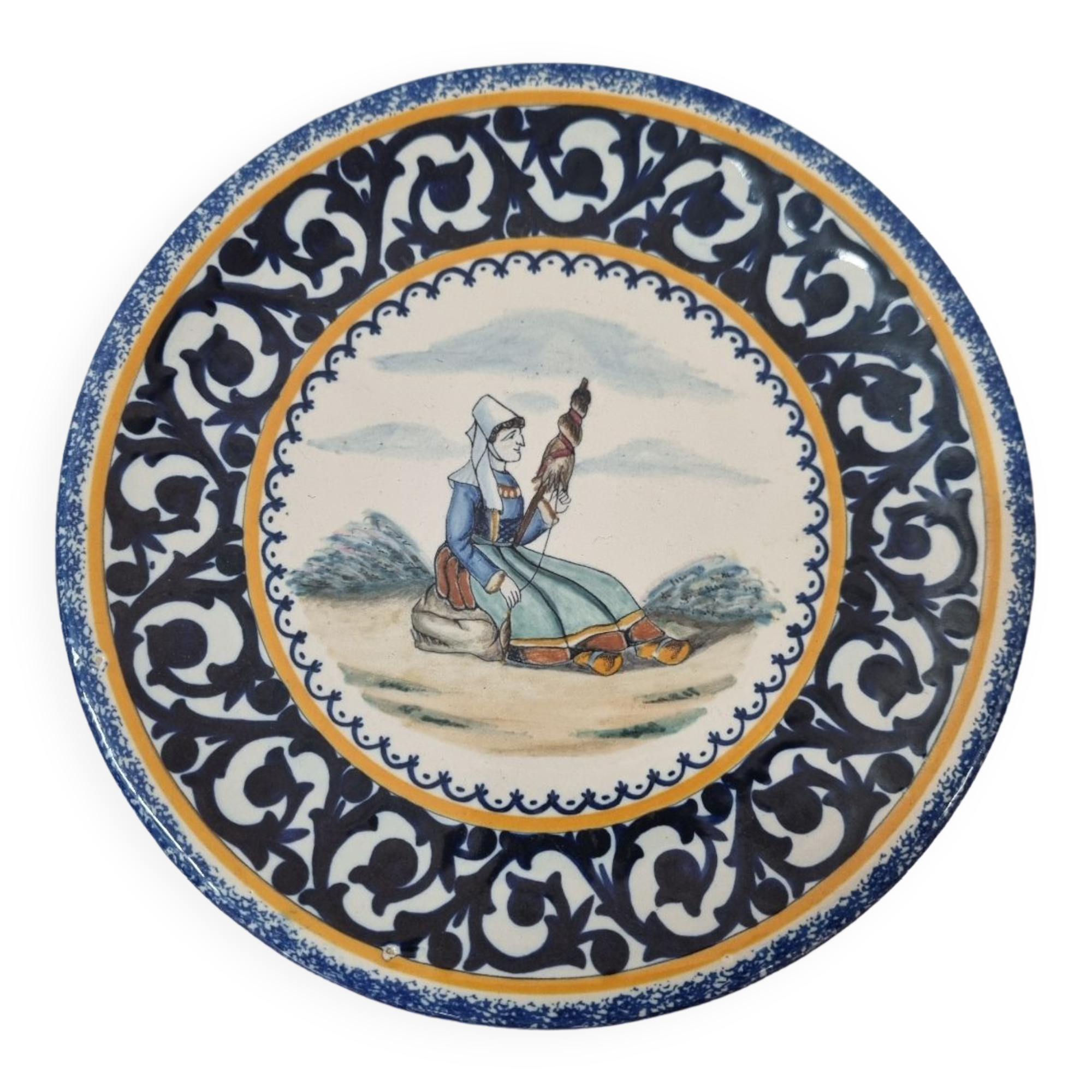 Henriot Quimper earthenware plate, early 20th century
