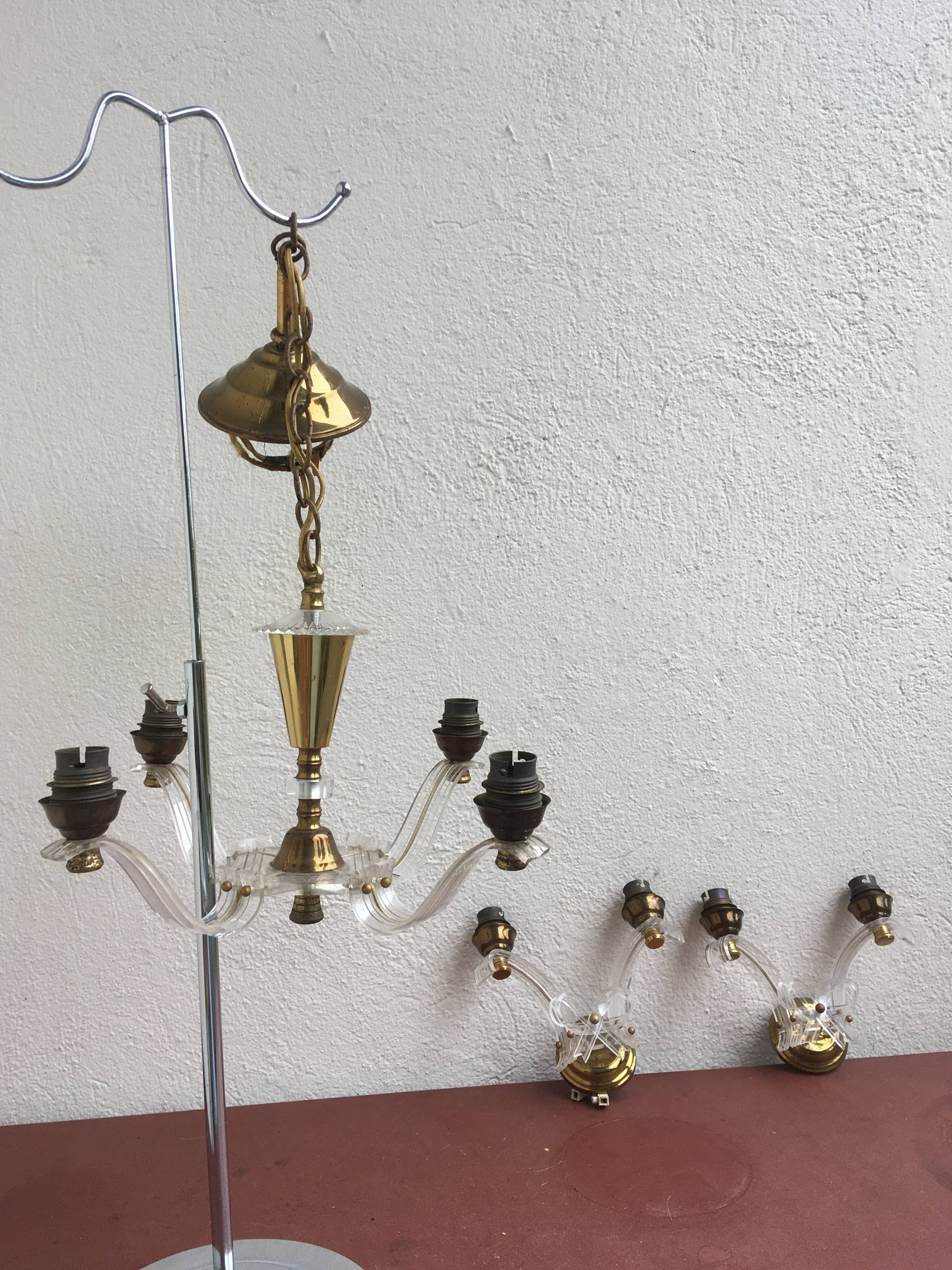 Pair of wall lights, 1950s