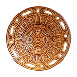 Large Mid-Century Modern French Ceramic Sunflower Plate - 1950s-1960s - Grottes de Dieulefit