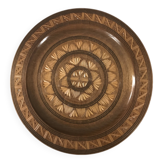 Assiette décorative bois sculpté