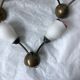 Ensemble de 3 appliques tulipe laiton et opaline