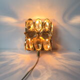 Applique en laiton doré et cristal de Palwa design 1960