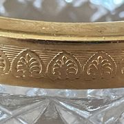 Saladier et coupelles en verre taillé et laiton