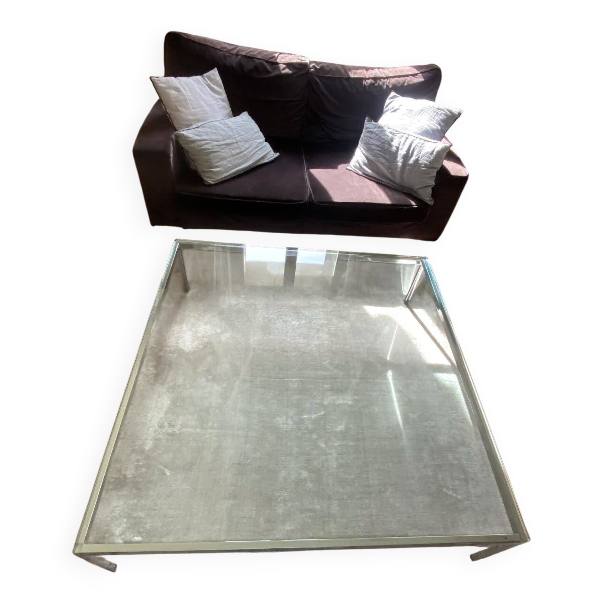 Florence glass coffee table by knoll 120x120