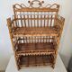 Beautiful Peacock wall shelf, made of rattan, 1960s