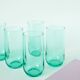 Lot de 5 verres à eau Long Drink en verre vert, 1970