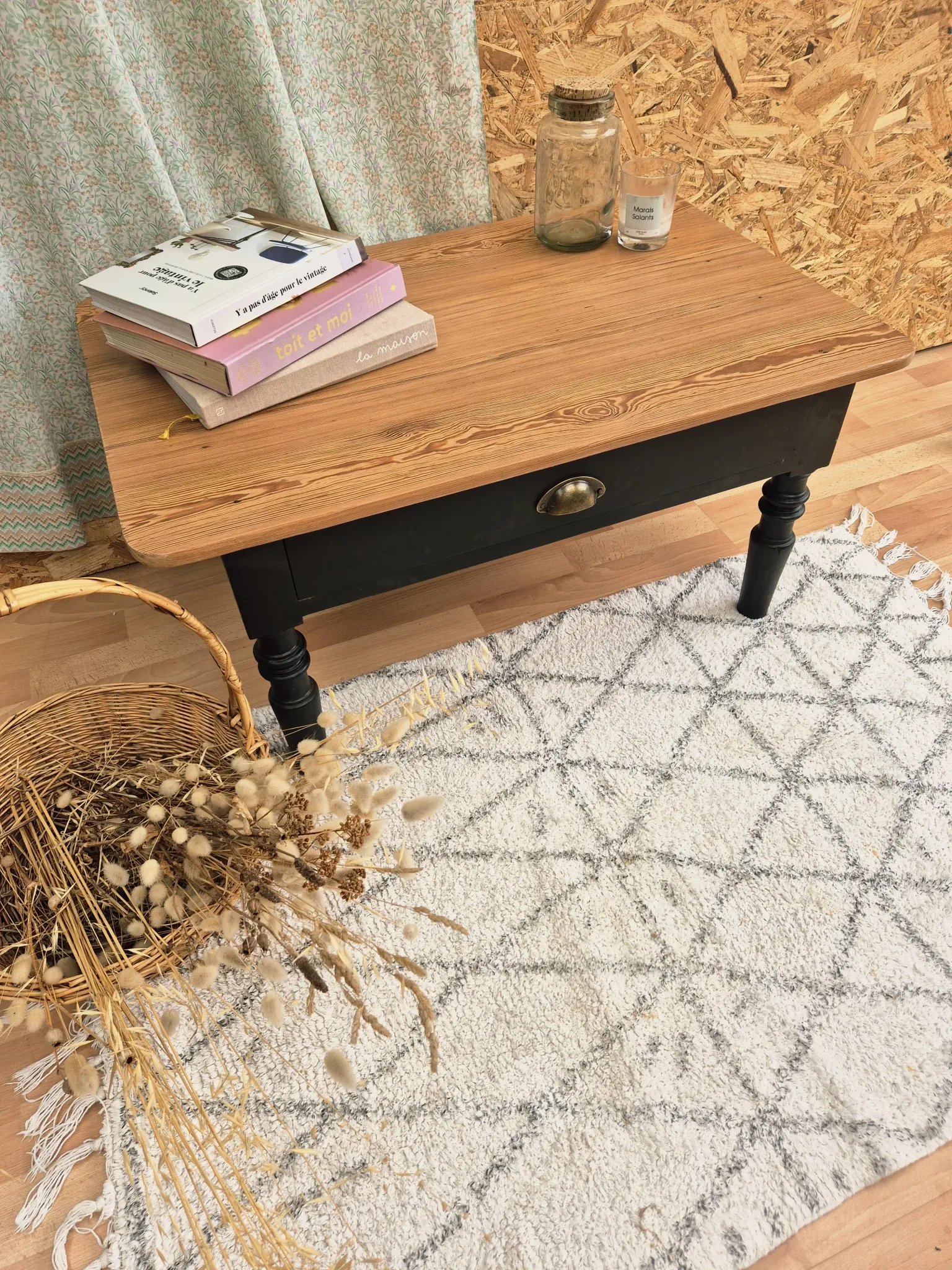 Table basse vintage rénovée