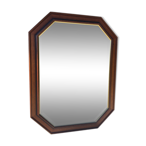 Miroir octogonal cadre en bois