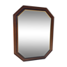 Miroir octogonal cadre en bois foncé 82x62cm