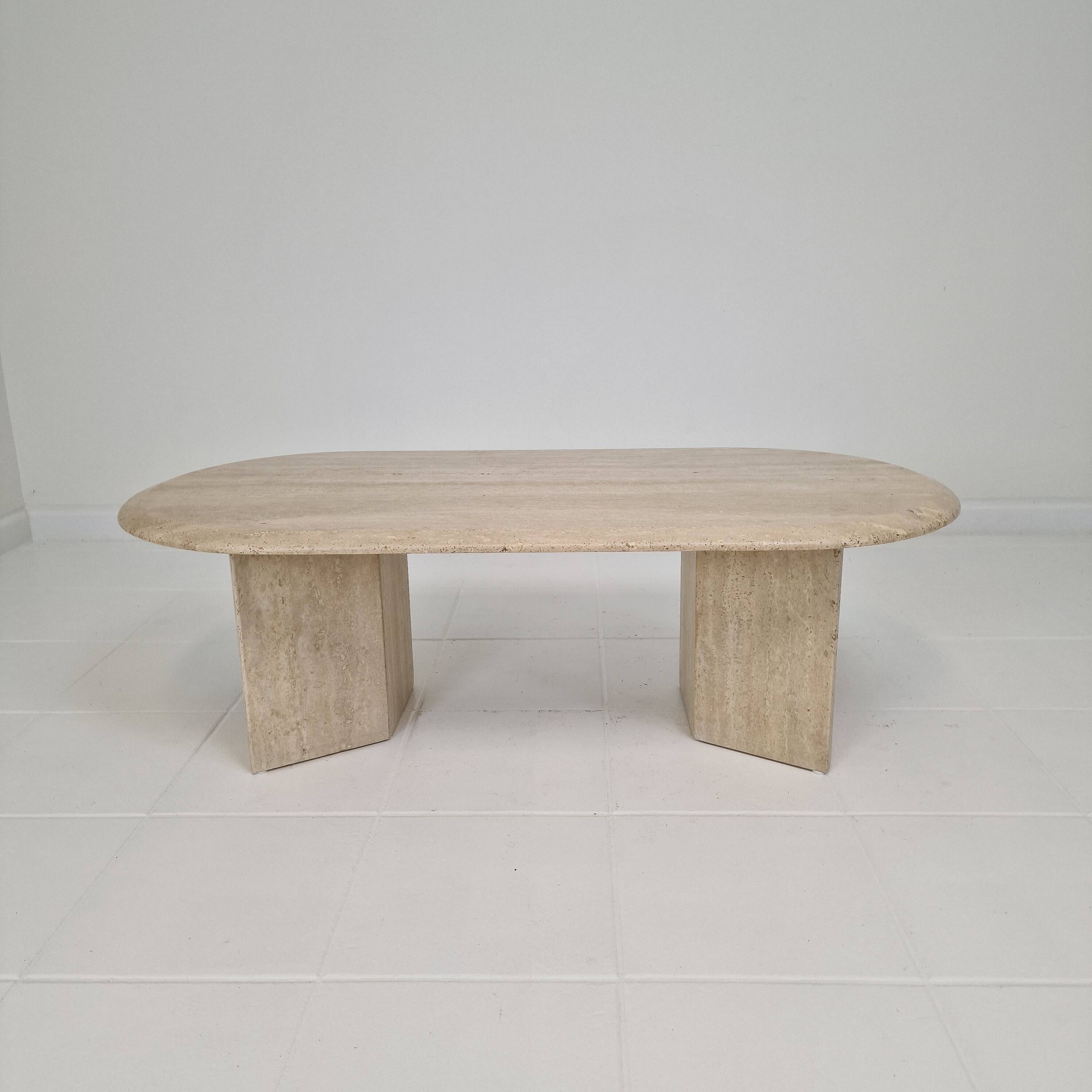 Travertine Coffee or Side Table, Italy 1980s