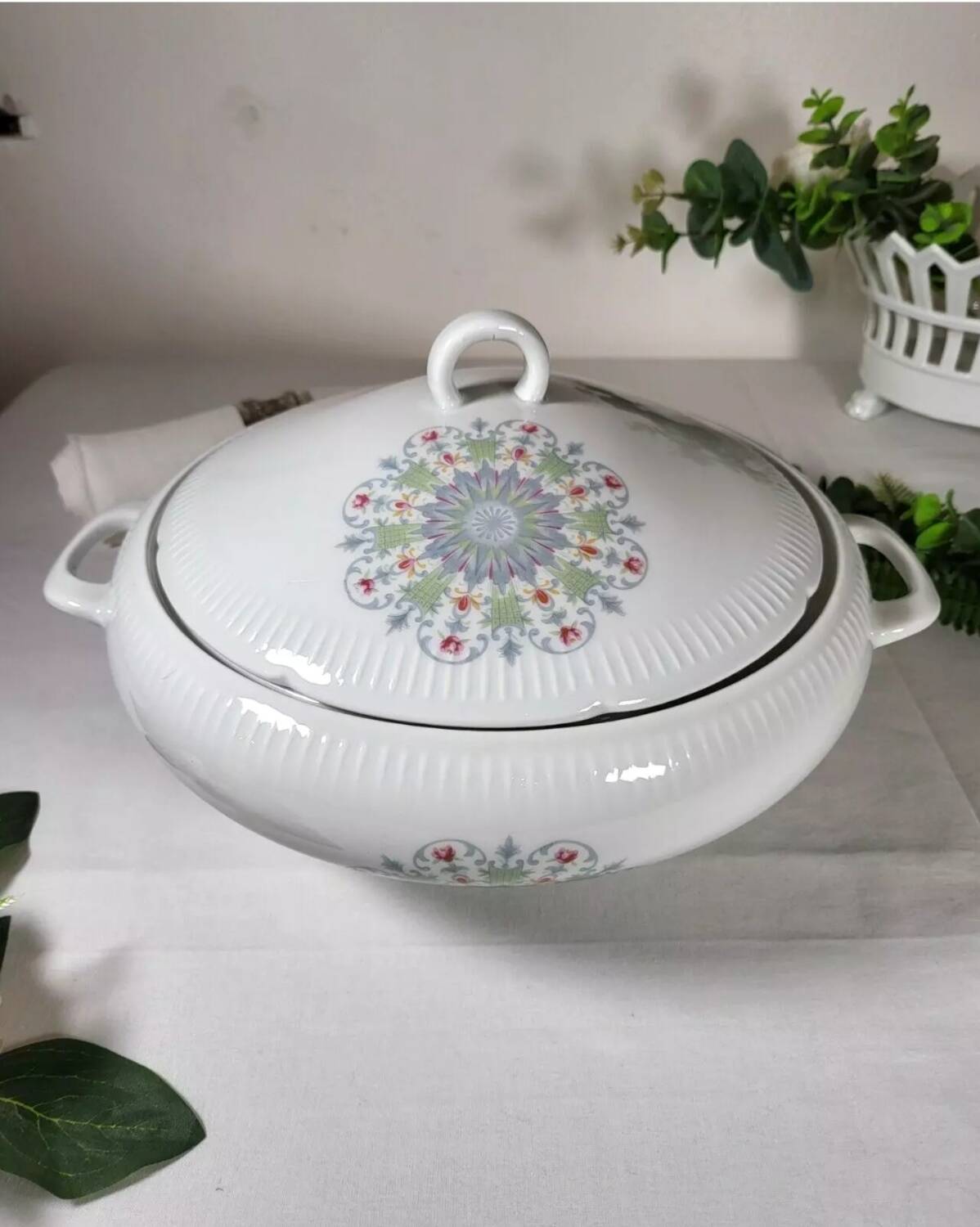 Vegetable Soup Tureen in Vierzon Porcelain