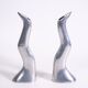 Pair of cast aluminum candle holders by Anna Efverlund