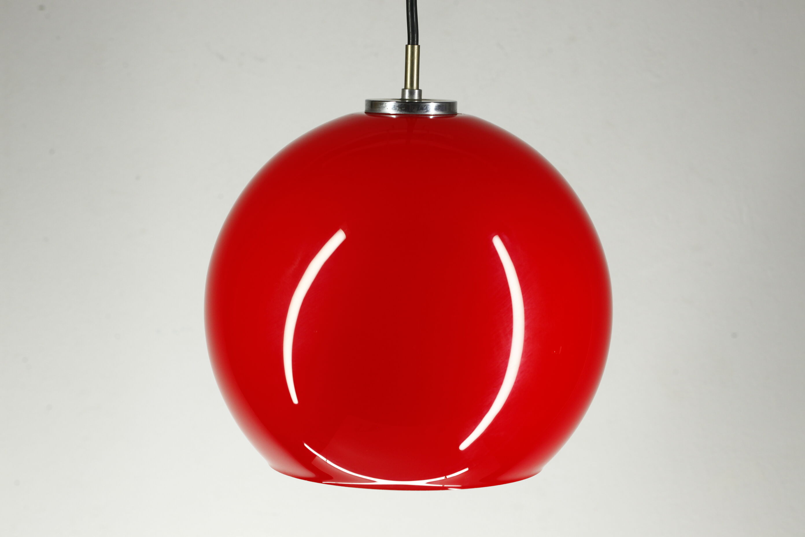 Peill & Putzler red glass ceiling lamp Germany 70s