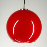Peill & Putzler red glass ceiling lamp Germany 70s