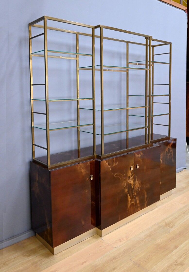 Rare lacquered library attributed to Guy Lefèvre, Maison Jansen – 1970