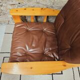 Pair of leather armchairs 1980