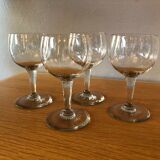 4 wine glasses balloon blown glass