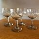 4 wine glasses balloon blown glass