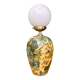 Vintage table lamp with floral decorations and white opaline.