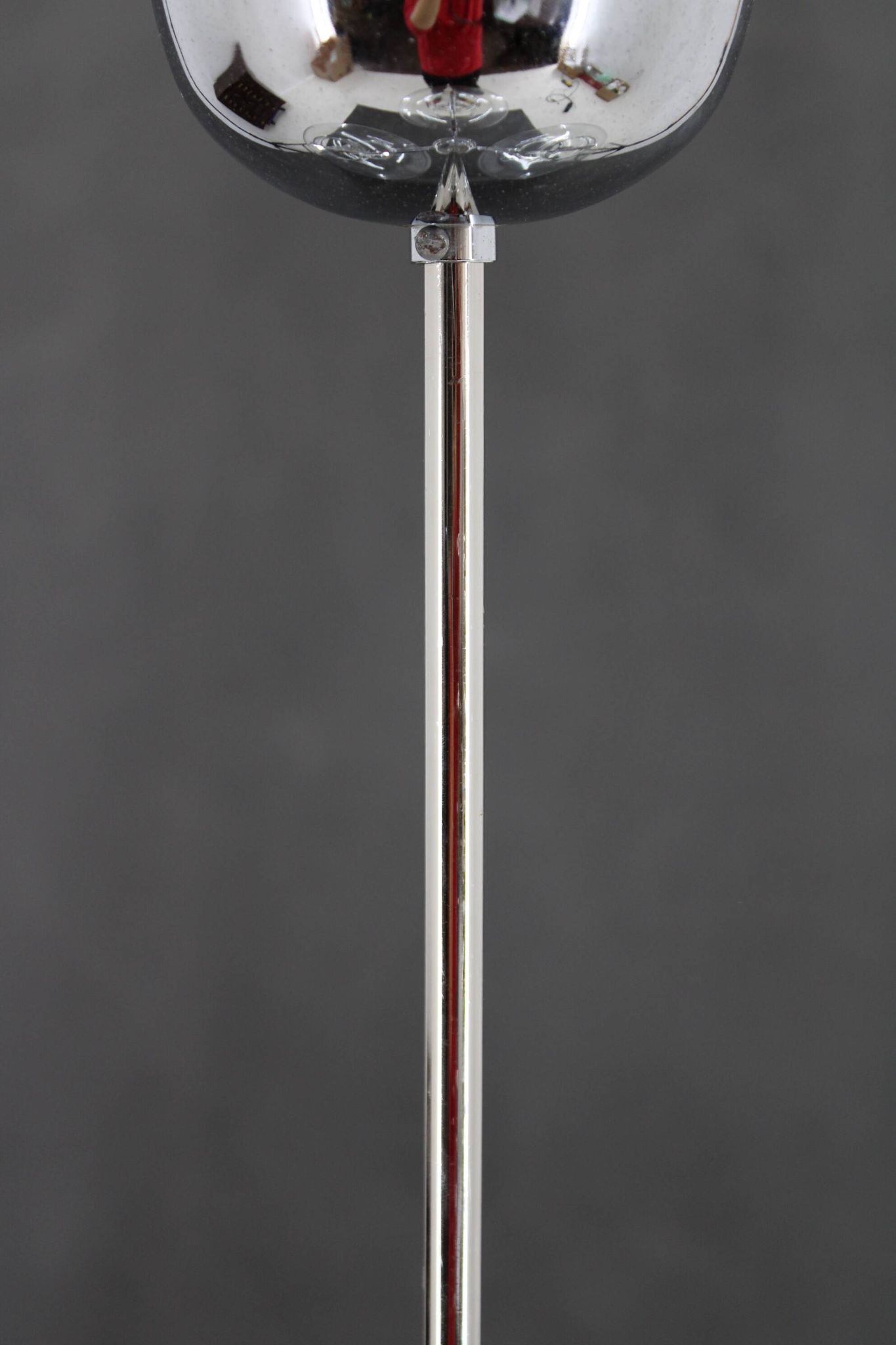 Lustre italien en verre et chrome des années 1970